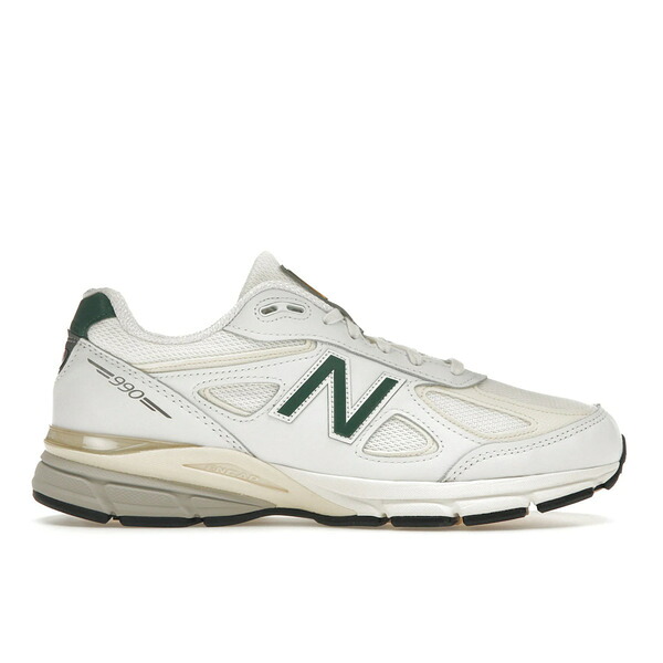 New Balance ニューバランス メンズ スニーカー 【New Balance 990v4 MiUSA White Green】 サイズ US_5(23.0cm) Calcium/Forest Green｜asty