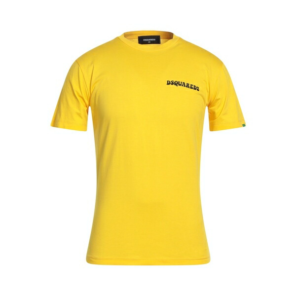 【貨物輸送無料】 ディースクエアード メンズ ティーシャツ トップス T-shirts Yellow トップス-メンズファッション-Tシャツ・カットソー