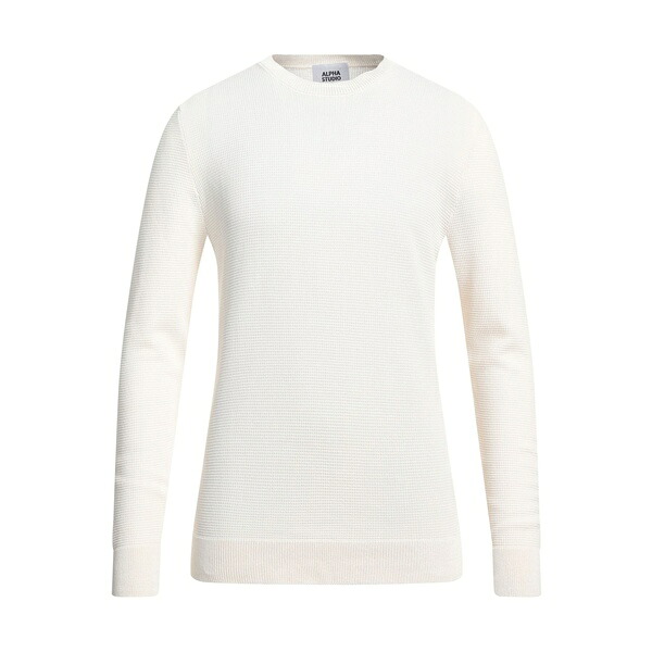 【貨物輸送無料】 アルファス テューディオ メンズ 編み物\u0026プルオーバー アウター Sweaters White