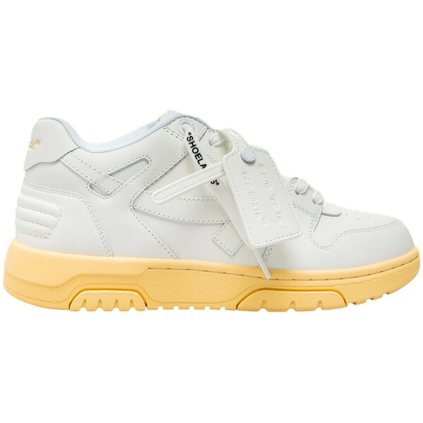 OFF-WHITE 象牙色 メンズ スニーカー  【OFF-WHITE Out Of Office OOO Low Tops White Yellow】  大きさ US_6(24.0珊) White/Yellow