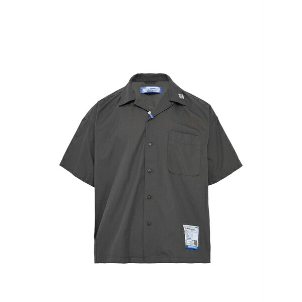 ミハラヤスヒロ メンズ シャツ トップス Short-sleeve oxford shirt Grey｜asty
