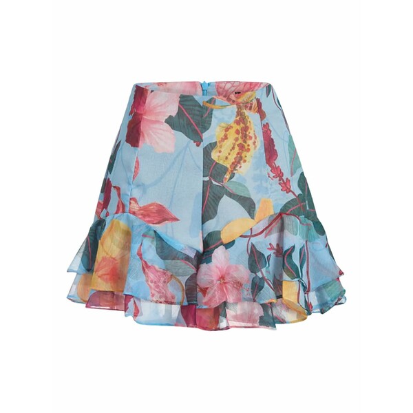 パットボー レディース カジュアルパンツ ボトムス Ruffled floral shorts Blue|asty