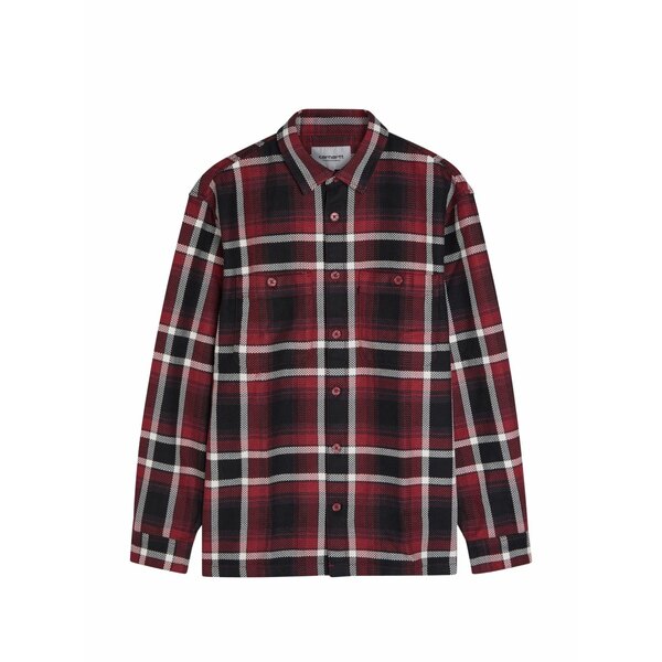 鉄道車両ハート形 メンズ プルオーバー トップス Buttoned checked shirt Red