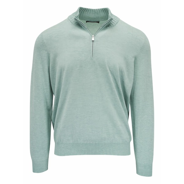 グランサッソ メンズ 編み物\u0026ティーシャツ アウター Quarter-zip sweater Green
