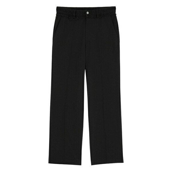 マルタンマルジェラ メンズ カジュアルパンツ ボトムス Frayed-waistband trousers Black｜asty