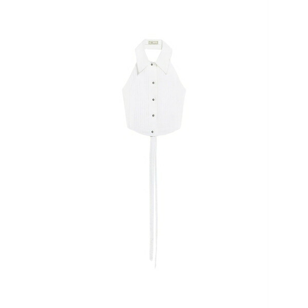 ブルマリン レディース シャツ トップス Collared pleated top White｜asty
