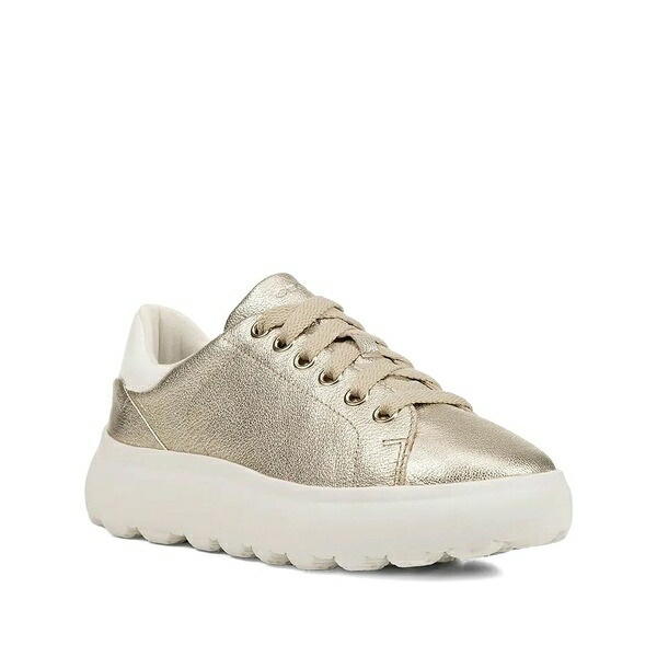 ジェオックス レディース スニーカー シューズ Spherica ec 4.1 metallic-leather lace-up sneakers Neutrals｜asty 27,820円