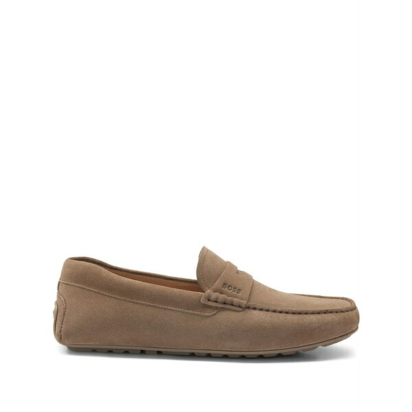 主任者 メンズ スリッポン・ローファー シューズ Suede loafers Neutrals