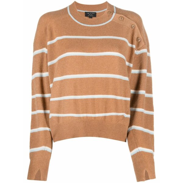 ラグアンドボーン レディース 編み物\u0026スウェーター アウター Striped cashmere jumper Brown