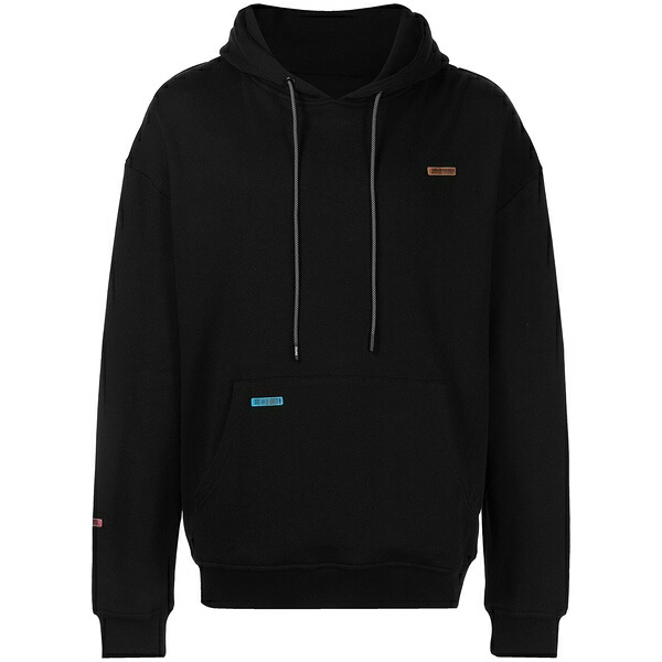 ミストリーハードレアリシーン メンズ パーカー・スウェットシャツ アウター Barcode patch jersey hoodie Black トップス-メンズファッション