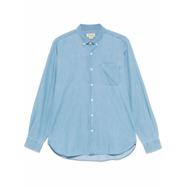 毛糸 分限者 メンズ プルオーバー トップス Cotton shirt Blue