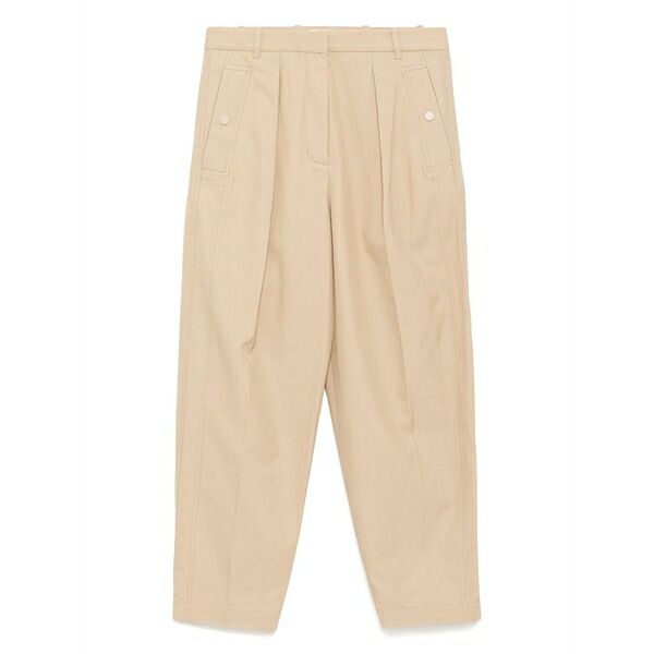 スリーワンフィリップリム レディース カジュアルパンツ ボトムス Single-pleated tapered trousers Brown|asty