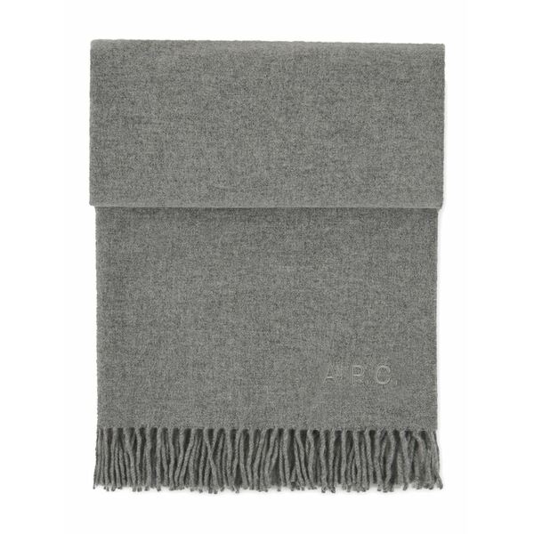 アーペーセー レディース えり巻き・袈裟・えり巻き 付属品 Embroidered-logo fringed scarf Grey