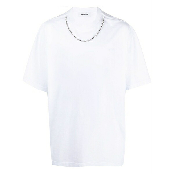 アンブッシュ メンズ Tシャツ トップス Ballchain cotton t-shirt White｜asty