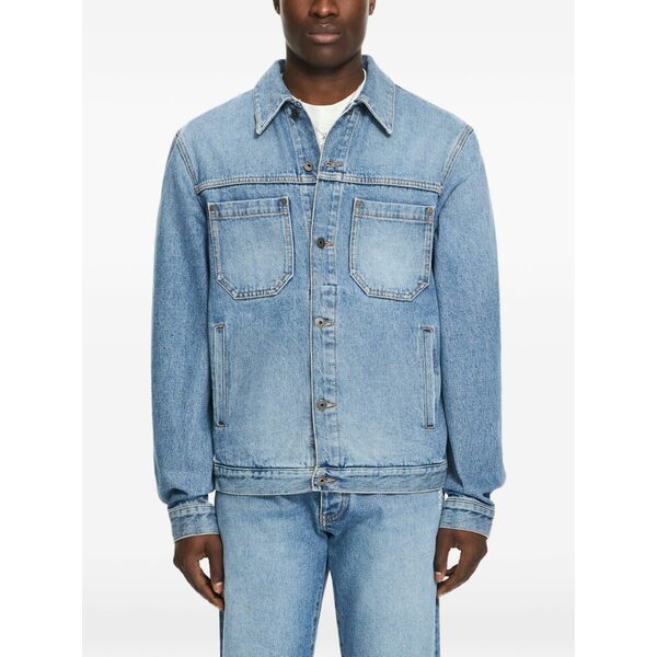 オフホワイト メンズ ジャケット＆ブルゾン アウター Half arrow denim skate jacket Blue｜asty