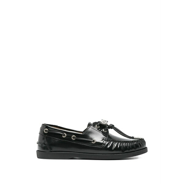 トゥーガ ピューラ レディース スリッポン・ローファー シューズ Silver-tone-hardware boat shoes Black