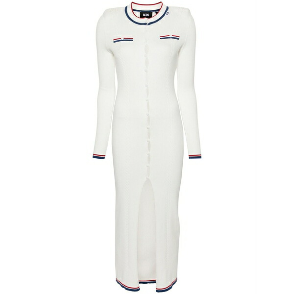 ジーシーディーエス レディース ワンピース トップス Padded ribbed-knit maxi dress White｜asty