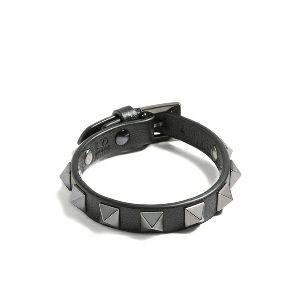 ヴァレンティノ ガラヴァーニ メンズ ブレスレット・バングル・アンクレット 佩び物 Rockstud leather bracelet Black