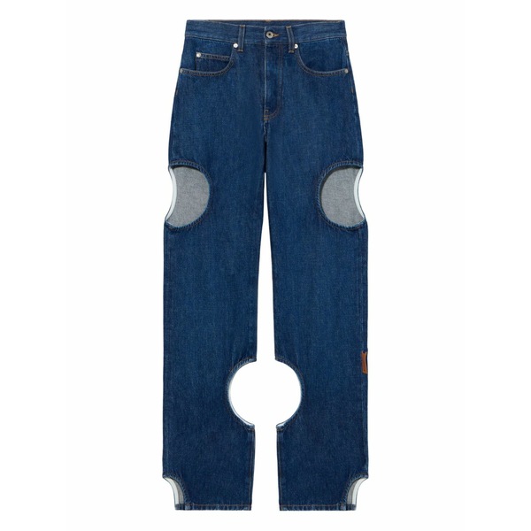 オフホワイト レディース デニムパンツ ボトムス Cut-out detail jeans Blue｜asty