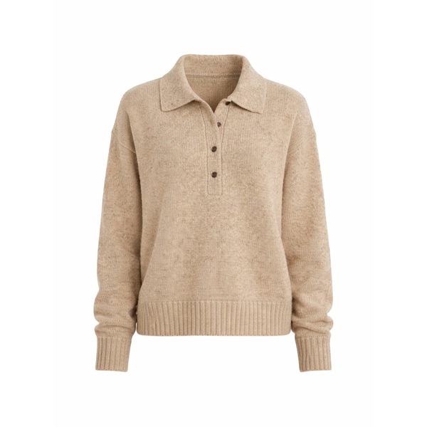 ジェニーケイン レディース スポーツシャツ トップス Button-up polo shirt Neutrals