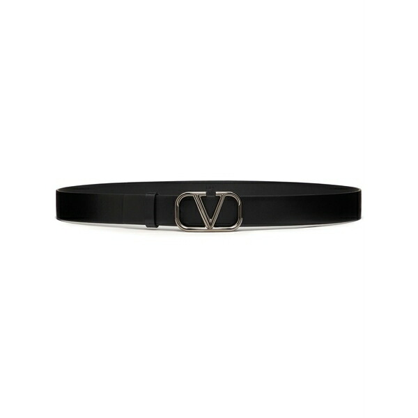 ヴァレンティノ ガラヴァーニ メンズ 三尺帯 付属物 30粍 vlogo signature leather belt Black