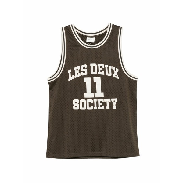 レ ドゥ メンズ カットソー トップス Silas collegiate sleeveless vest Brown