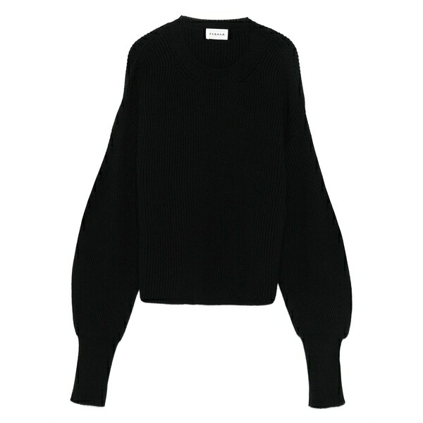 パロッシュ レディース ニット&セーター アウター Ribbed balloon-sleeve sweater Black｜asty