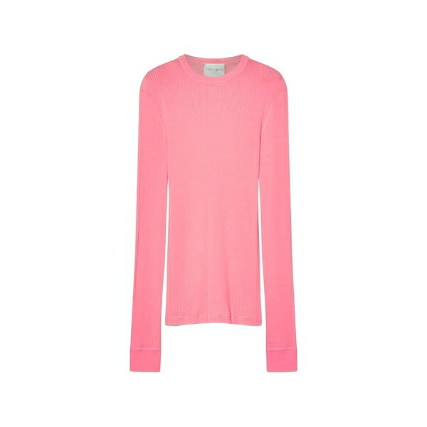 フォルテ フォルテ レディース プルオーバー トップス Ribbed long-sleeve top Pink