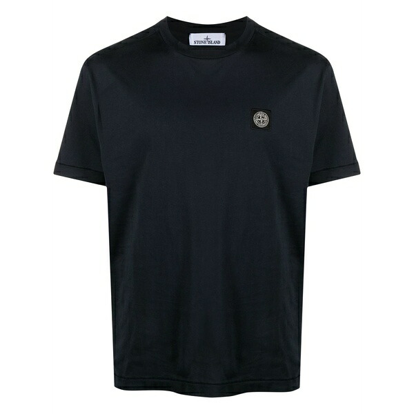 ストーンアイランド メンズ Tシャツ トップス Compass-patch cotton t-shirt Blue｜asty