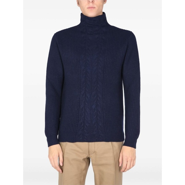 バランタイン メンズ ニット&セーター アウター Cable-knit turtleneck sweater Blue｜asty 47,880円