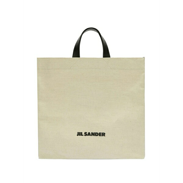 ジル・サンダー レディース トートバッグ バッグ Logo-print cotton tote bag Neutrals|asty