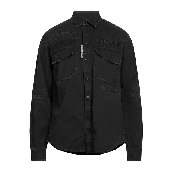 【送料無料】 ディースクエアード メンズ シャツ トップス Shirts Black｜asty