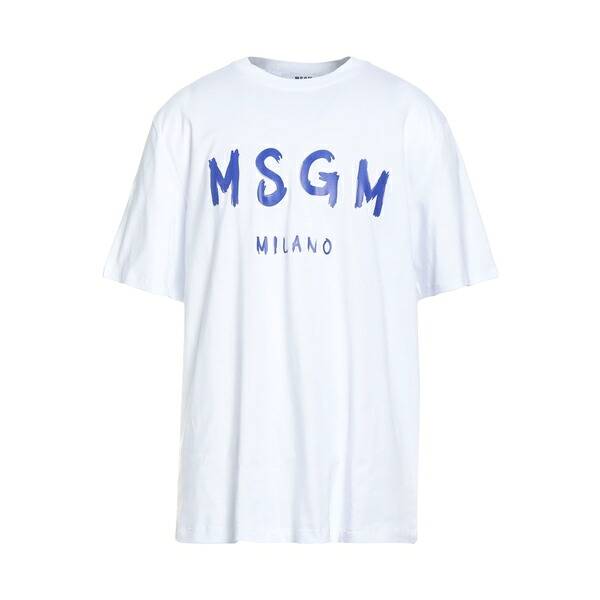 【送料無料】 エムエスジイエム メンズ Tシャツ トップス T-shirts White|asty