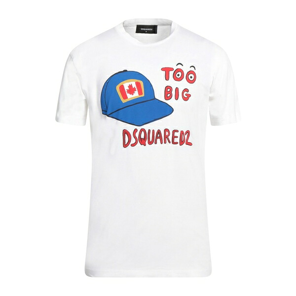 【送料無料】 ディースクエアード メンズ Tシャツ トップス T-shirts White