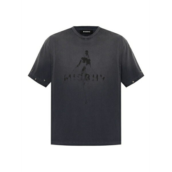 ミスビヘイブ メンズ Tシャツ トップス Graphic-print cotton t-shirt Grey|asty