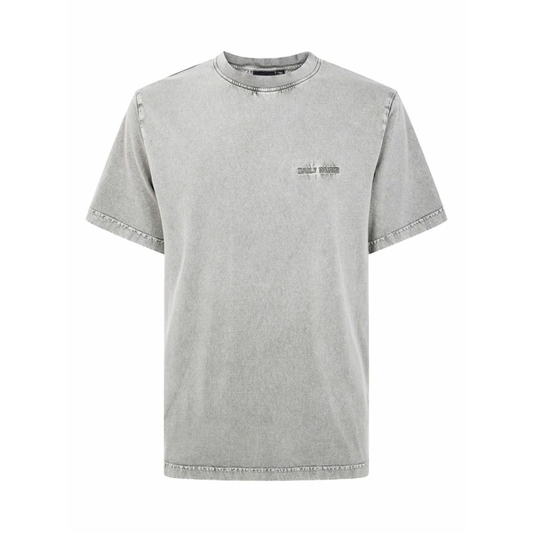 デイリー・ペーパー メンズ Tシャツ トップス Logo-embroidered t-shirt Grey|asty