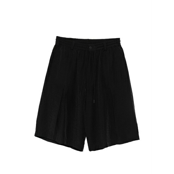 ワイスリー メンズ カジュアルパンツ ボトムス Drawstring pleated shorts Black|asty