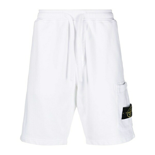 ストーンアイランド メンズ カジュアルパンツ ボトムス Logo-patch track shorts White|asty