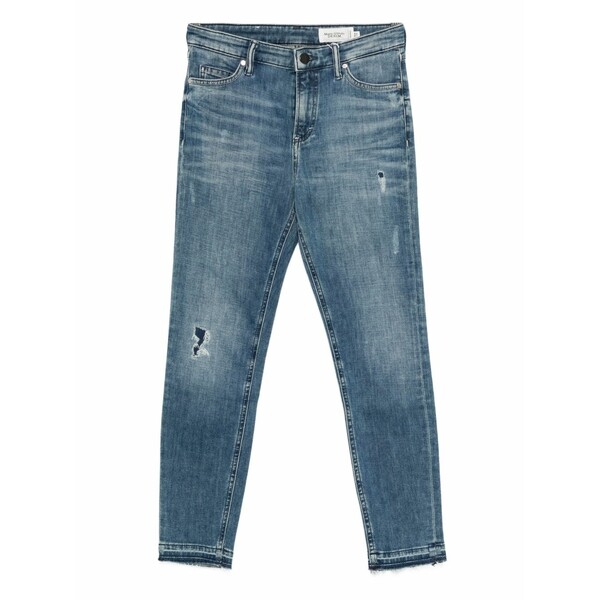 マルコポーロ レディース ジーンズズボン下 ボトムス Frayed-hem distress-detail jeans Blue