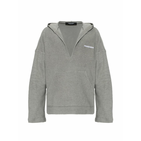 ディースクエアード メンズ パーカー・スウェットシャツ アウター V-neck hoodie Grey|asty