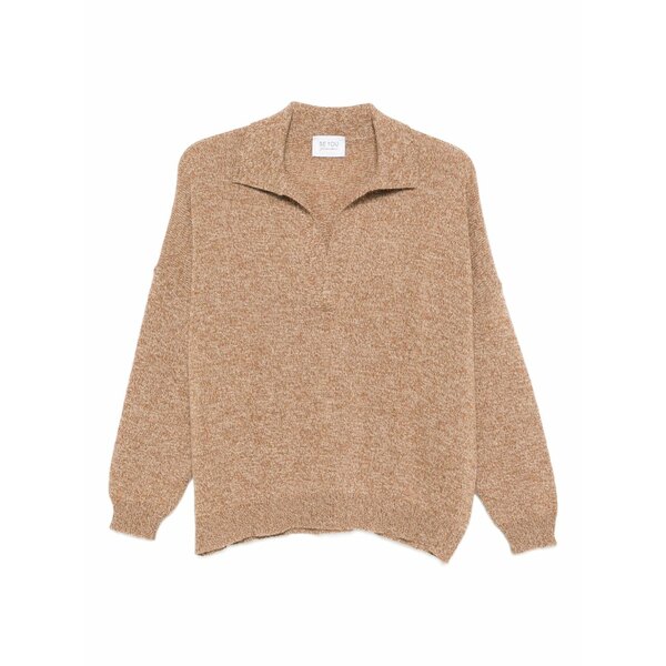 ビーユー レディース 編み物\u0026スウェーター アウター Collared sweater Brown