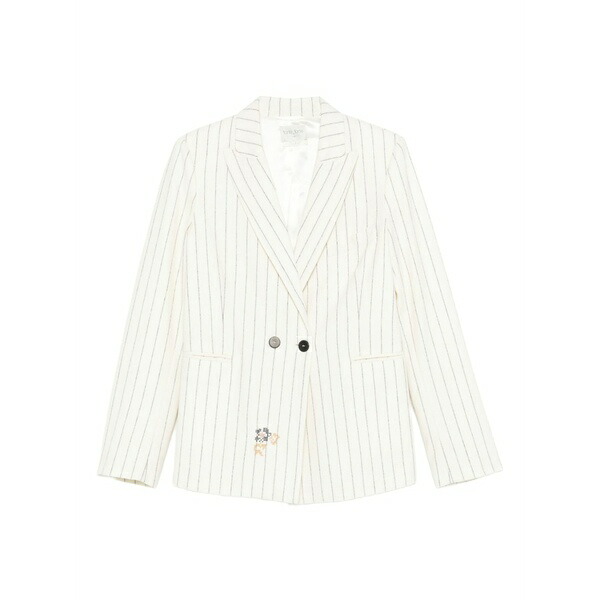 フォルテ フォルテ レディース ジャケット＆ブルゾン アウター Pinstripe stripe jacket Neutrals｜asty