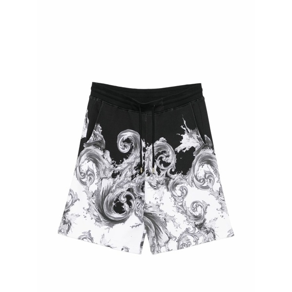 ベルサーチ メンズ カジュアルパンツ ボトムス Barocco-print shorts Black|asty