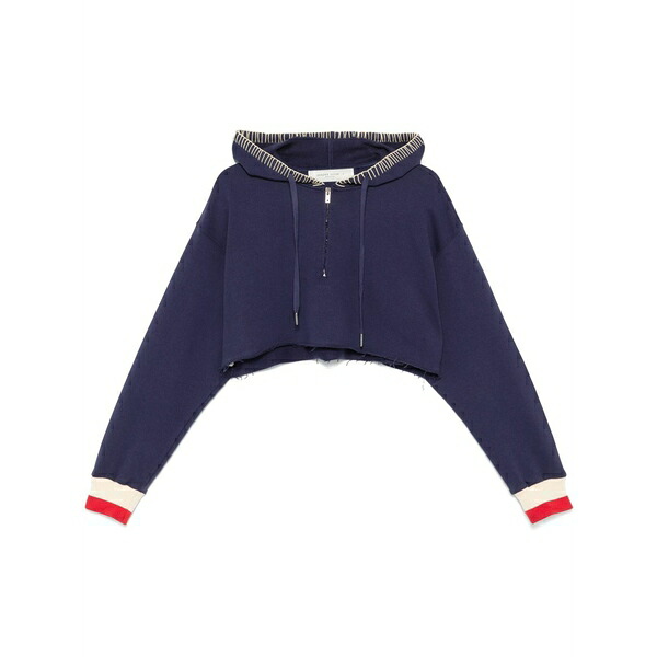 ゴールデングース レディース パーカー・スウェットシャツ アウター Half-zip cropped hoodie Blue