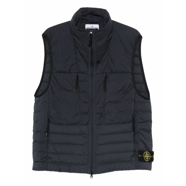 ストーンアイランド メンズ ジャケット&ブルゾン アウター Zip quilted jacket Black|asty