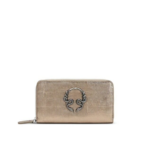 ロベルトカヴァリ レディース 金入れ 付属物 Reptile-effect wallet Neutrals