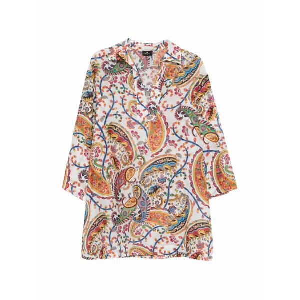 エトロ レディース シャツ トップス Paisley v-neck mini dress White|asty