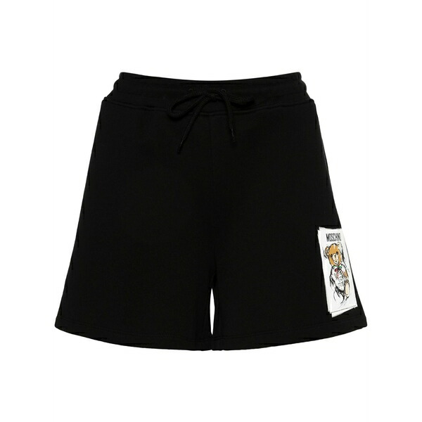 モスキーノ レディース 心地好いズボン下 ボトムス Teddy bear-print shorts Black