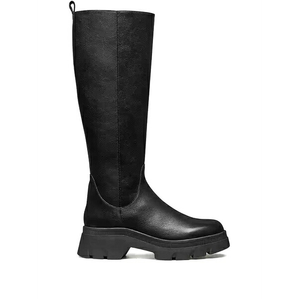 ジェオックス レディース ブーツ シューズ Platform heeled knee-high boots Black