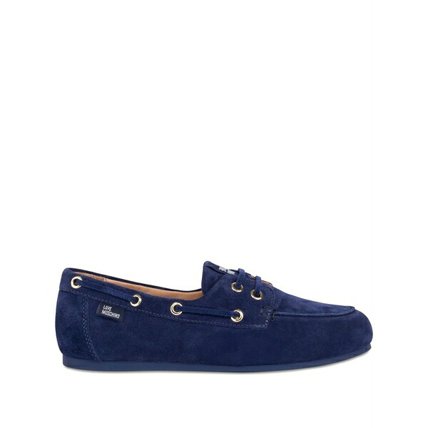 ラブ モスキーノ レディース スリッポン・ローファー シューズ Lace-up suede loafers Blue